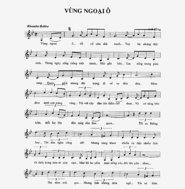 Sheet nhạc Vùng Ngoại Ô